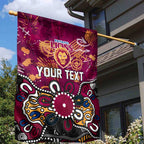 Personalized Brisbane Lions Garden Flag Aboriginal Dot Painting Graffiti Style