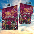 Personalized Brisbane Lions Garden Flag Aboriginal Dot Painting Graffiti Style