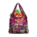Personalized Brisbane Lions Grocery Bag Aboriginal Dot Painting Graffiti Style