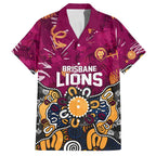 Personalized Brisbane Lions Hawaiian Shirt Aboriginal Dot Painting Graffiti Style