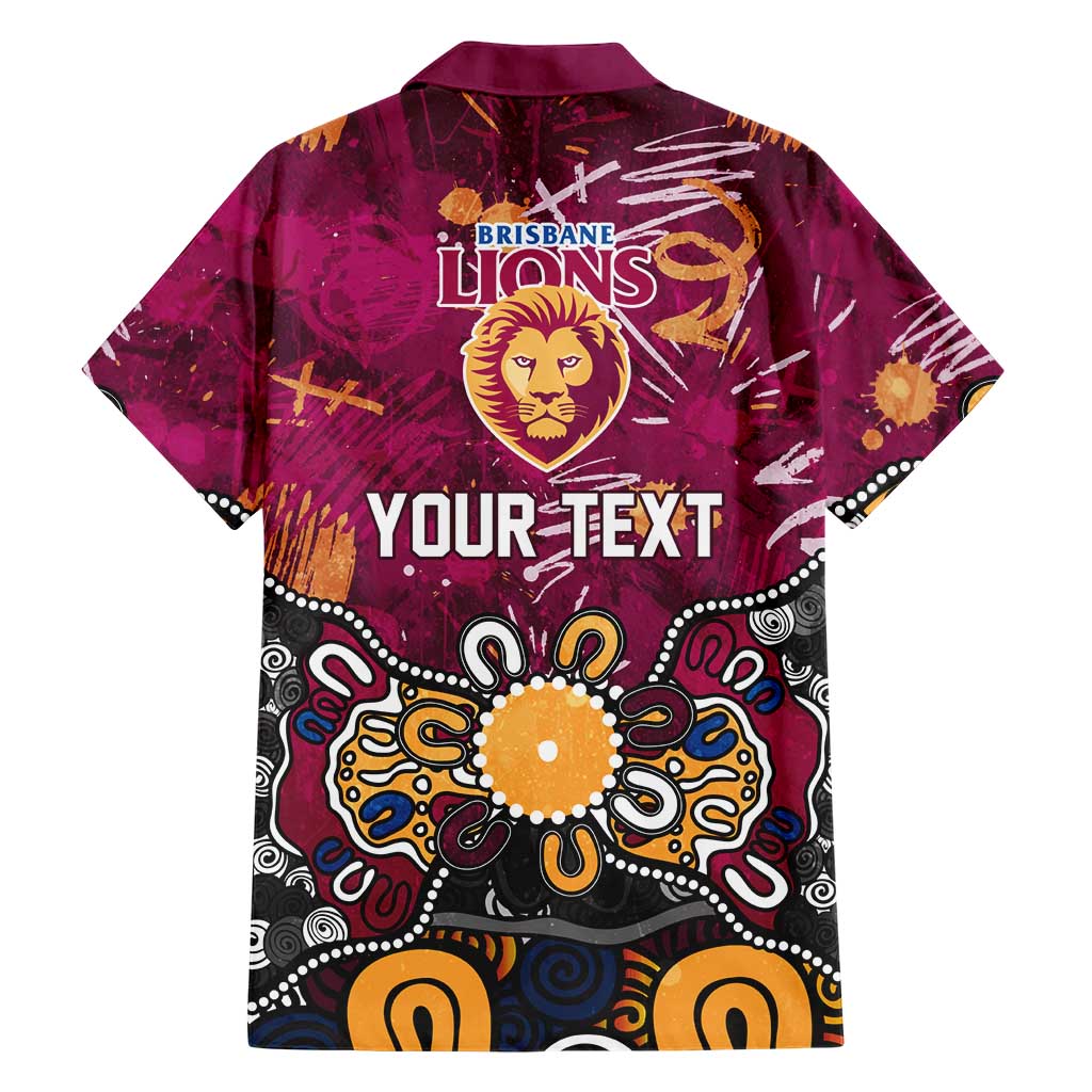Personalized Brisbane Lions Hawaiian Shirt Aboriginal Dot Painting Graffiti Style