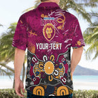 Personalized Brisbane Lions Hawaiian Shirt Aboriginal Dot Painting Graffiti Style