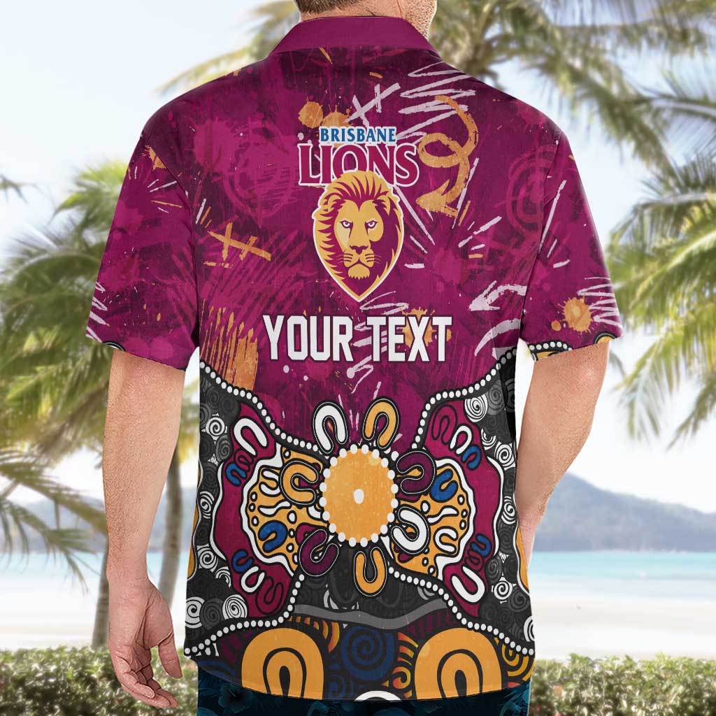 Personalized Brisbane Lions Hawaiian Shirt Aboriginal Dot Painting Graffiti Style