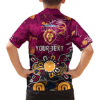 Personalized Brisbane Lions Hawaiian Shirt Aboriginal Dot Painting Graffiti Style