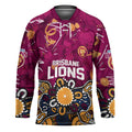 Personalized Brisbane Lions Hockey Jersey Aboriginal Dot Painting Graffiti Style