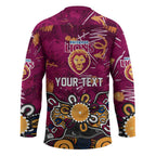 Personalized Brisbane Lions Hockey Jersey Aboriginal Dot Painting Graffiti Style