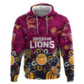 Personalized Brisbane Lions Hoodie Aboriginal Dot Painting Graffiti Style