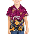 Personalized Brisbane Lions Kid Hawaiian Shirt Aboriginal Dot Painting Graffiti Style