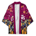 Personalized Brisbane Lions Kimono Aboriginal Dot Painting Graffiti Style