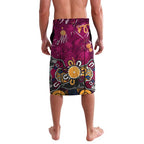 Personalized Brisbane Lions Lavalava Aboriginal Dot Painting Graffiti Style