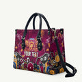 Personalized Brisbane Lions Leather Bag Aboriginal Dot Painting Graffiti Style
