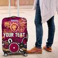Personalized Brisbane Lions Luggage Cover Aboriginal Dot Painting Graffiti Style