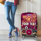 Personalized Brisbane Lions Luggage Cover Aboriginal Dot Painting Graffiti Style