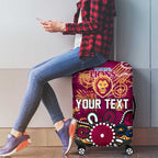 Personalized Brisbane Lions Luggage Cover Aboriginal Dot Painting Graffiti Style