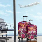 Personalized Brisbane Lions Luggage Cover Aboriginal Dot Painting Graffiti Style