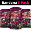 Personalized Brisbane Lions Neck Gaiter Aboriginal Dot Painting Graffiti Style