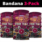Personalized Brisbane Lions Neck Gaiter Aboriginal Dot Painting Graffiti Style