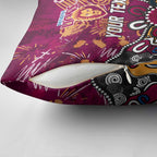 Personalized Brisbane Lions Pillow Cover Aboriginal Dot Painting Graffiti Style