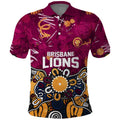Personalized Brisbane Lions Polo Shirt Aboriginal Dot Painting Graffiti Style