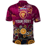 Personalized Brisbane Lions Polo Shirt Aboriginal Dot Painting Graffiti Style