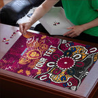 Personalized Brisbane Lions Puzzle Aboriginal Dot Painting Graffiti Style