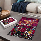 Personalized Brisbane Lions Puzzle Aboriginal Dot Painting Graffiti Style