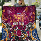 Personalized Brisbane Lions Quilt Aboriginal Dot Painting Graffiti Style