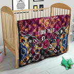 Personalized Brisbane Lions Quilt Aboriginal Dot Painting Graffiti Style
