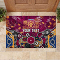 Personalized Brisbane Lions Rubber Doormat Aboriginal Dot Painting Graffiti Style