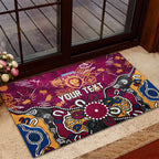 Personalized Brisbane Lions Rubber Doormat Aboriginal Dot Painting Graffiti Style
