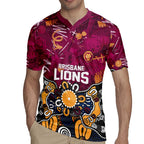 Personalized Brisbane Lions Rugby Jersey Aboriginal Dot Painting Graffiti Style