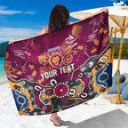 Personalized Brisbane Lions Sarong Aboriginal Dot Painting Graffiti Style