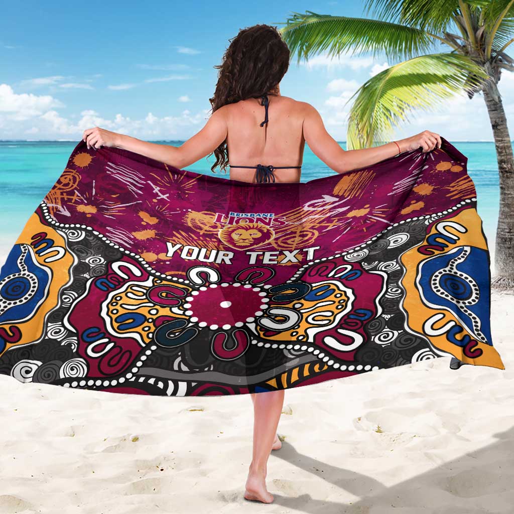 Personalized Brisbane Lions Sarong Aboriginal Dot Painting Graffiti Style