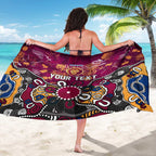 Personalized Brisbane Lions Sarong Aboriginal Dot Painting Graffiti Style