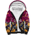 Personalized Brisbane Lions Sherpa Hoodie Aboriginal Dot Painting Graffiti Style