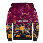 Personalized Brisbane Lions Sherpa Hoodie Aboriginal Dot Painting Graffiti Style