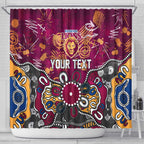 Personalized Brisbane Lions Shower Curtain Aboriginal Dot Painting Graffiti Style