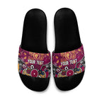 Personalized Brisbane Lions Slide Sandals Aboriginal Dot Painting Graffiti Style