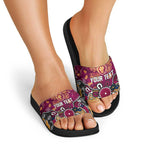 Personalized Brisbane Lions Slide Sandals Aboriginal Dot Painting Graffiti Style