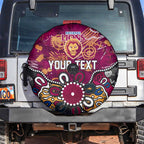 Personalized Brisbane Lions Spare Tire Cover Aboriginal Dot Painting Graffiti Style