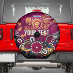 Personalized Brisbane Lions Spare Tire Cover Aboriginal Dot Painting Graffiti Style