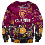 Personalized Brisbane Lions Sweatshirt Aboriginal Dot Painting Graffiti Style