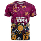 Personalized Brisbane Lions T Shirt Aboriginal Dot Painting Graffiti Style