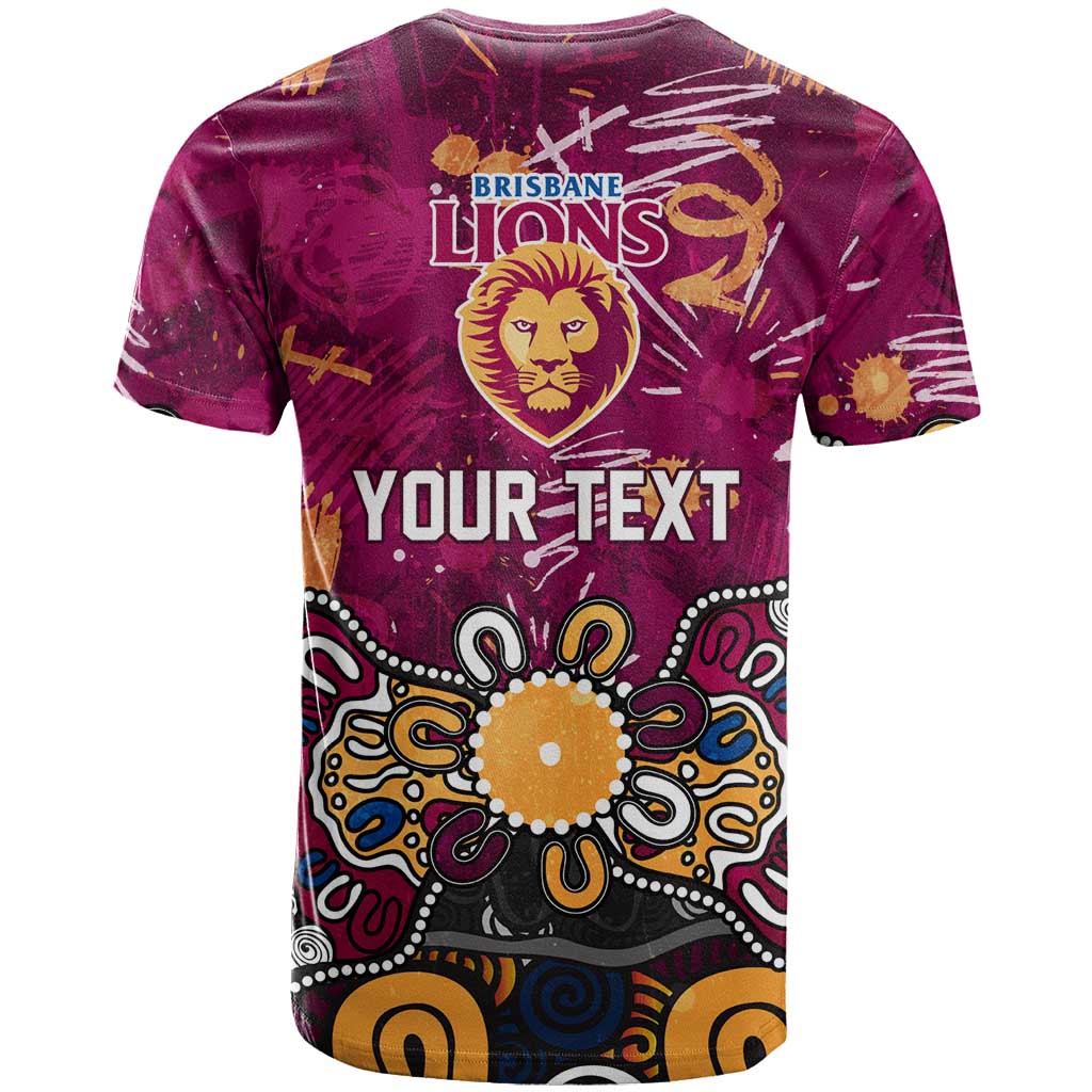 Personalized Brisbane Lions T Shirt Aboriginal Dot Painting Graffiti Style
