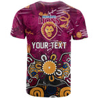 Personalized Brisbane Lions T Shirt Aboriginal Dot Painting Graffiti Style