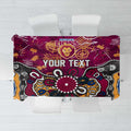 Personalized Brisbane Lions Tablecloth Aboriginal Dot Painting Graffiti Style