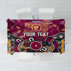 Personalized Brisbane Lions Tablecloth Aboriginal Dot Painting Graffiti Style