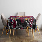 Personalized Brisbane Lions Tablecloth Aboriginal Dot Painting Graffiti Style