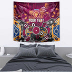 Personalized Brisbane Lions Tapestry Aboriginal Dot Painting Graffiti Style