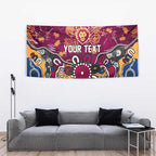 Personalized Brisbane Lions Tapestry Aboriginal Dot Painting Graffiti Style